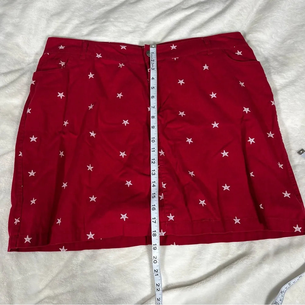 Woman Within Red Skort with White Starfish Pattern Women’s Plus Size 18W